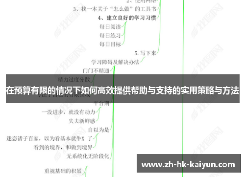 在预算有限的情况下如何高效提供帮助与支持的实用策略与方法 在预算有限的情况下如何高效提供帮助与支持的实用策略与方法