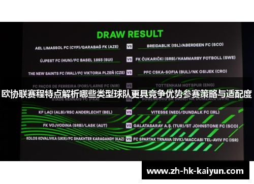欧协联赛程特点解析哪些类型球队更具竞争优势参赛策略与适配度